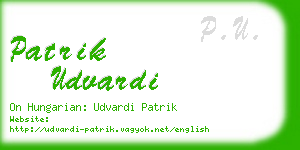 patrik udvardi business card